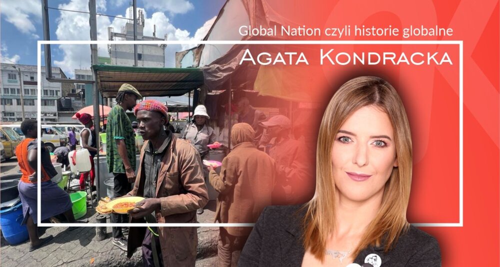 Agata Kondracka w cyklu Global Nation czyli historie globalne. Zdjęcie po prawej stronie - Obiad dla dzieci ulicy. Dworzec autobusowy. Nairobi. fot. A. Kondracka