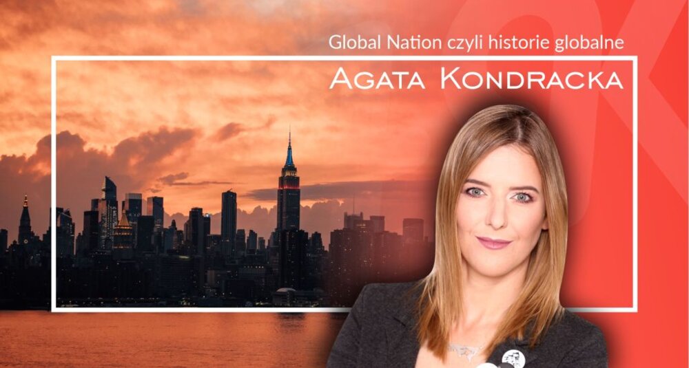 Agata Kondracka w cyklu Global Nation czyli historie globalne. Zdjęcie po prawej stronie - Widok z brooklińskiego roof topu na Manhattan, fot. W. Lewandowski