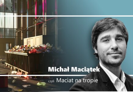 Michał Maciątek, kreatywny, producent, w cyklu felietonów „Maciat na tropie” dzieli się „(nie)codziennymi obserwacjami”. Śmieci, fot. MidJourney i Jo Jurga