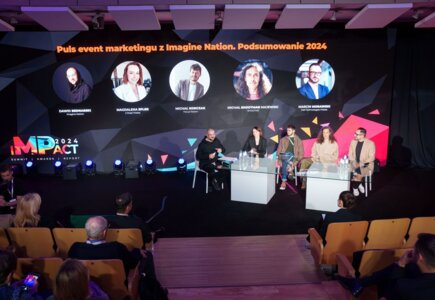 Sesja: „Puls event marketingu z Imagine Nation. Podsumowanie 2024”: Dawid Bednarski (Imagine Nation), Magdalena Efler (L’Oreal Polska), Michał Korczak (Focus Nation), Michał „Shootman” Majewski (Shootme), Marcin Morawski (Dell Technologies Polska)